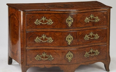 19th c. Continental Baroque commode w/ inlaid top