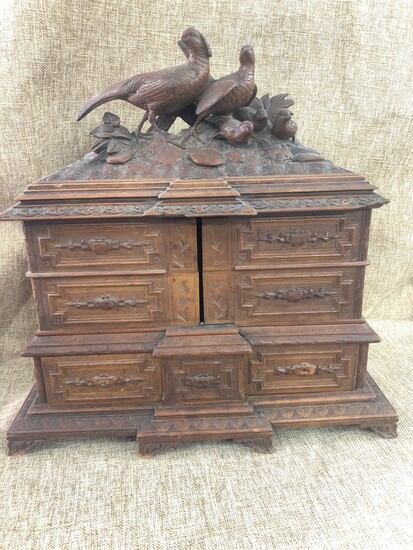 19th century wooden box Black Forest