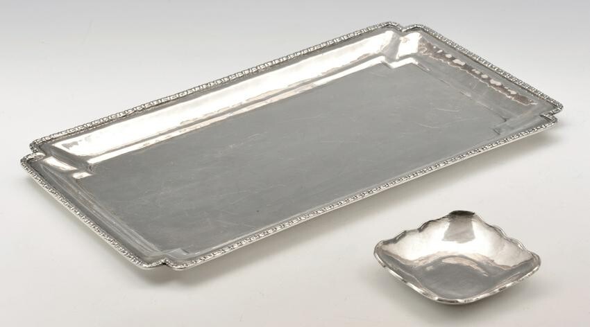 2 Sterling Silver Hand Hammered Trays, Peru, 925.