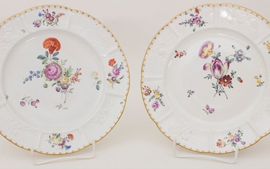 2 Teller / Two plates, Frankenthal, um 1771...