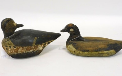 (2) carved wooden decoys to include, Green Winged Teal