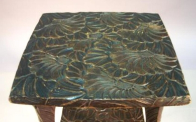 20TH C. JAPANESE NIKKO CARVED WOODEN FLORAL STAND