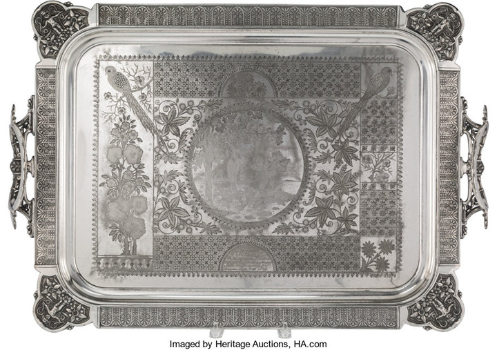 21060: A Simpson, Hall, Miller & Co. Silver-Plated Tray
