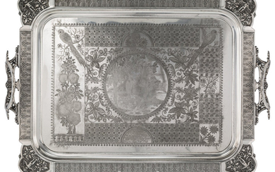 A Simpson, Hall, Miller & Co. Silver-Plated Tray (late 19th centur)