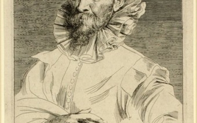 SIR ANTHONY VAN DYCK DUTCH 1599 1641 PORTRAIT ETCHING 17TH C. JOHANNES BREUGEL