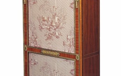 A FRENCH ORMOLU-MOUNTED BOIS SATINE, AMARANTH AND TULIPWOOD VITRINE CABINET, BY ALFRED BEURDELEY, LATE 19TH CENTURY