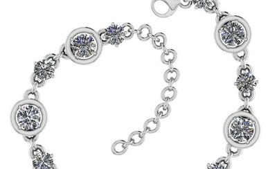 2.61 Ctw SI2/I1 Diamond Ladies Fashion 18K White Gold Tennis Bracelet