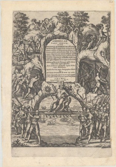 28 Engravings and a Title Page from Benzoni's Account, "[Lot of 29 Engravings] Americae Pars Sexta...", Bry, Theodore de