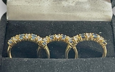 (3) 14kt Yellow Gold, Sapphire Rings