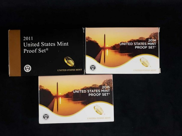 3 United States Mint Proof Sets 2011 2014 2015 B