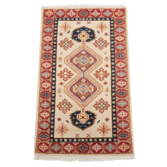 3' x 5'6 Hand-Knotted Indo-Caucasian Kazak Area Rug, 2010s