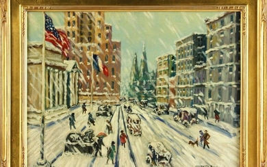 Bowdoin, Winter in New York City, Oil on Canvas