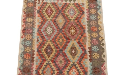 3'5 x 5'3 Handwoven Turkish Caucasian Kilim Accent Rug, 2010s