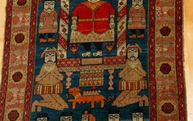 Antique Persian Pictorial Safavid Rug