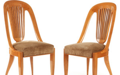 ÉMILE-JACQUES RUHLMANN (1879-1933) Paire de chaises "Zucca", circa...