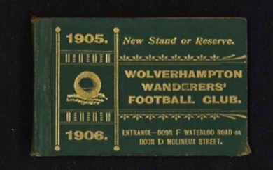 VERY SCARCE 1905 06 WOLVERHAMPTON WANDERERS SEASON TICKET COMPLETE WITH FIXTURE LISTS 2 MATCH TICKETS STILL INTACT INSTRUCTION ARE FOR THE TICKETS TO