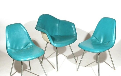(3pc) CHARLES EAMES for HERMAN MILLER SHELL CHAIRS