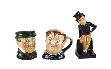 3pc Royal Doulton Mr Pickwick Fat Boy Mini Toby Jugs Mugs Alfred Jingle Figurine