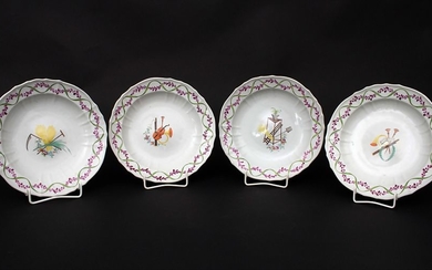 4 Teller / 4 plates, Wegely, Berlin, 1751...