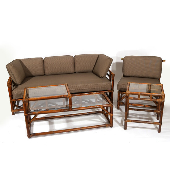 (4pc) BIELECKY BROTHERS RATTAN SUITE