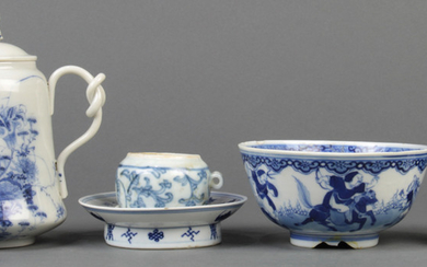 Japanese Teapot and Chinese Blue-and-White Porcelain