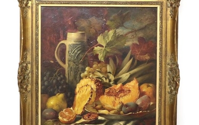 William Duffield (1816-1863) Still life of fruits, vine leaves and...