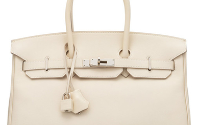 Hermès 35cm Parchment Swift Leather Birkin Bag with Palladium...