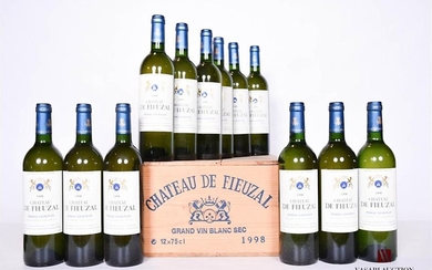 12 bouteilles CHÂTEAU DE FIEUZAL Graves blanc 199…