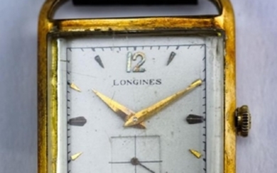 1940 Longines 14k Solid Gold Tank Watch Wristwatch.