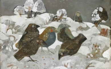 ANTONIO POSSENTI Birds in the snow.