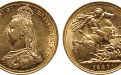 Australia, Victoria, Sovereign, 1887-S, Jubilee Head, AU58 PCGS
