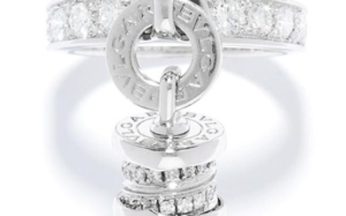 B.ZERO 1 DIAMOND RING, BULGARI in 18ct white gold, set