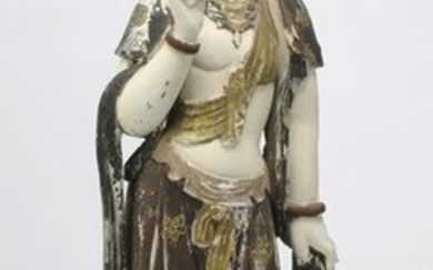 Balinese polychrome carved wood Quan Yin