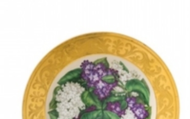 A Berlin KPM porcelain plate with lilac flowe ...