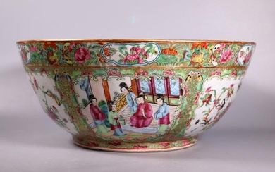 Chinese Famille Rose Mandarin Porcelain Lg Bowl