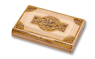 A fine continental vari colored gold snuff box