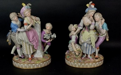 LARGE PAIR OF 19TH C. MEISSEN GROUPS