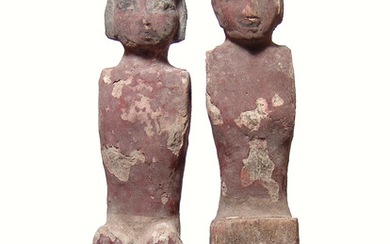 Pair of large Egyptian wood figures, Middle Kingdom