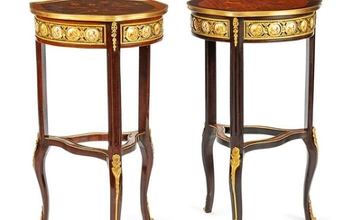 A Pair of Louis XV Style Gilt Metal Mounted Tables