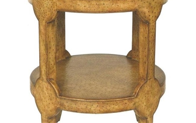 Maitland-Smith Ostrich Leather Clad Occasional Table