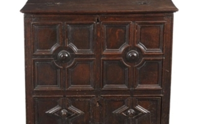 An oak mule chest, 17th century