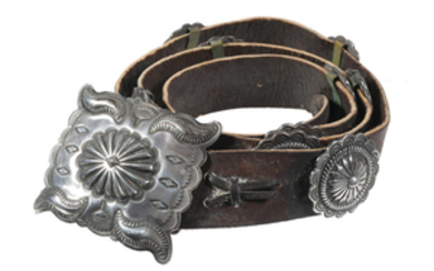 Old Pawn Navajo CONCHO BELT Silver