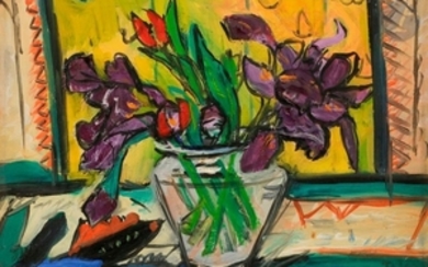 Pierre TAL COAT (1905 1985) Vase d’iris et tulipes…