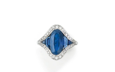 Sapphire and diamond ring, circa 1910
