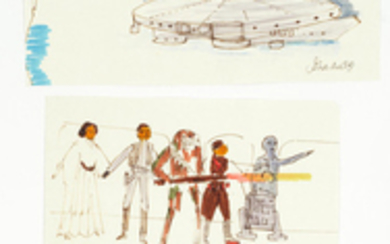 Star Wars Episode IV - A New Hope: A series of colour sketches from the Death Star Escape