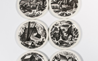 Twelve Clare Leighton "New England Industries" Plates