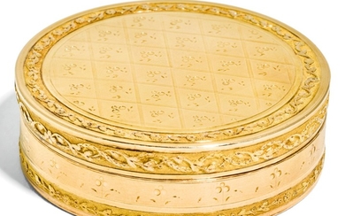 A TWO-COLOUR GOLD SNUFF BOX, PROBABLY GENEVA, 1798-1809