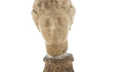 White marble female head