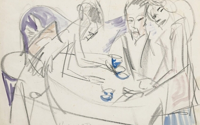HUGO MIT ZWEI FRAUEN (HUGO WITH TWO WOMEN), Ernst Ludwig Kirchner