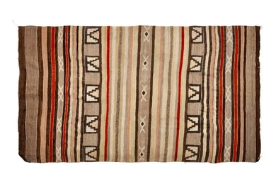 Two Navajo Banded Rugs, Possibly Chinle 72 x 43 inches